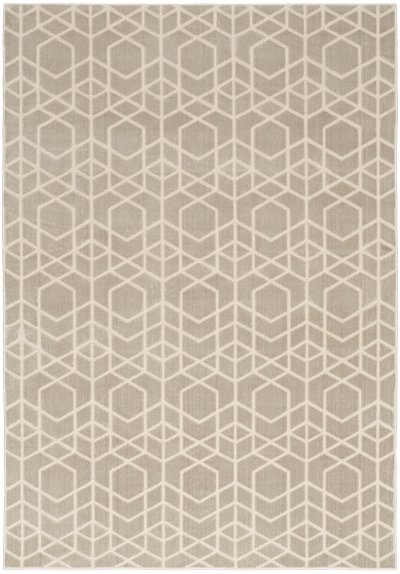 Nourison Home Nourison Washable Charm WCH01 2'2" x 8' Silver Ivory Modern Indoor Rug - 4' x 6'