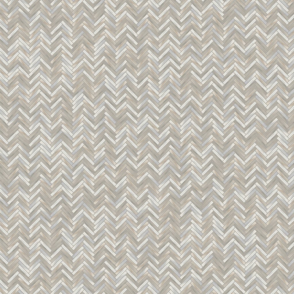 Marble Systems Skyline Multi Finish Herringbone 5/8x3 Marble Mosaic 10 7/16x12 13/16 - Skyline
