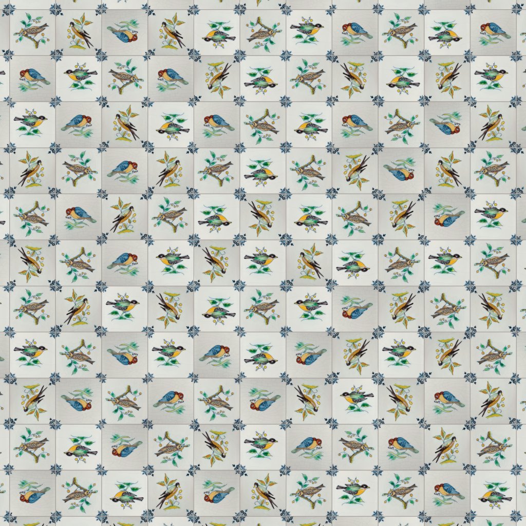 Marble Systems Birds On Branch Poly Glazed Ceramic Tile 5x5 - Birds On Branch Poly