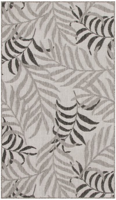 Nourison Home Nourison Garden Oasis GOA01 5' x 7' Grey Tropical Rug - 2' x 4'