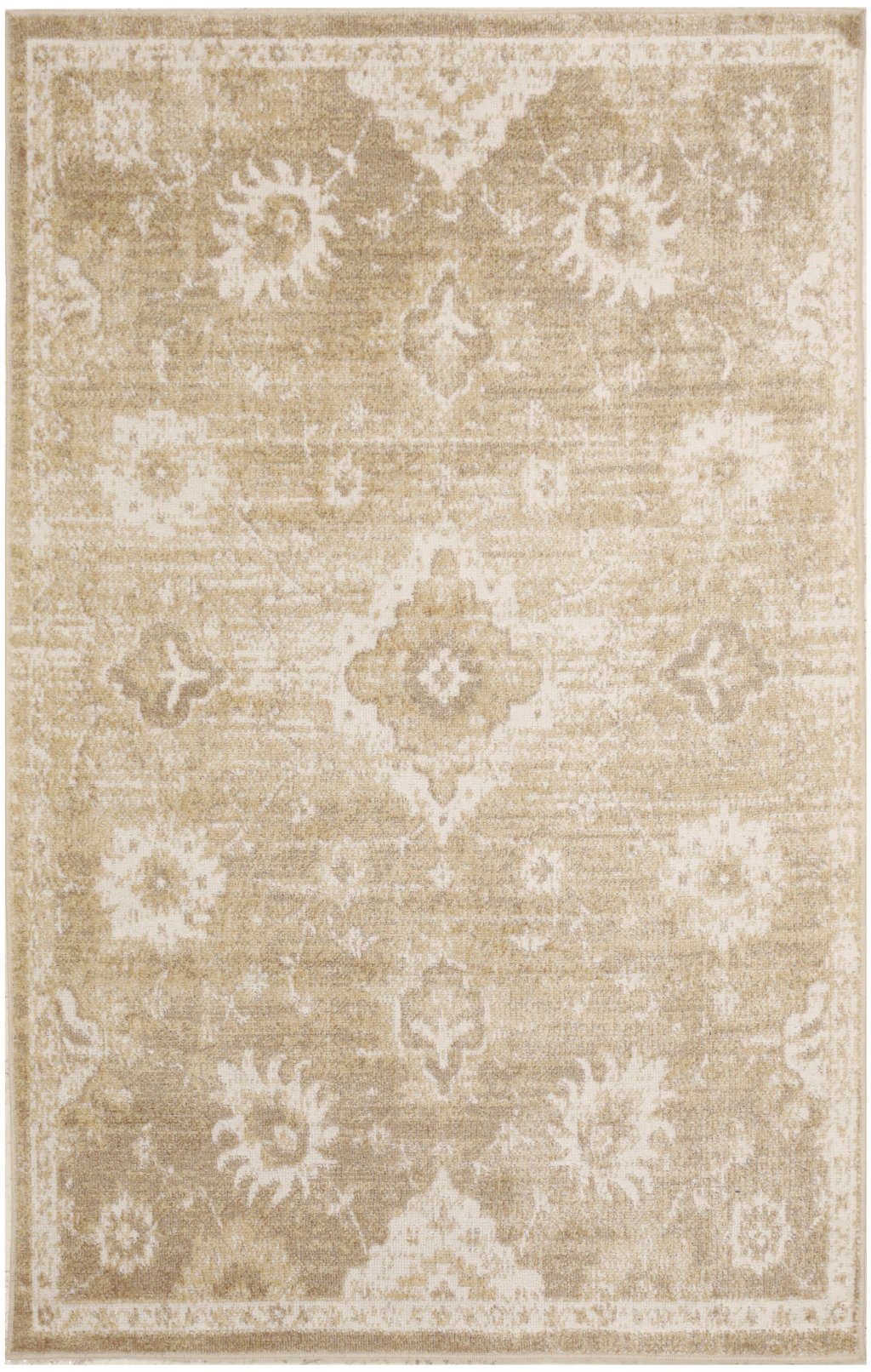 Nourison Home Nourison Astra Machine Washable ASW19 3'3" x 5' Ivory Gold Vintage Indoor Rug