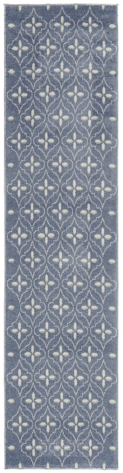 Nourison Home Nourison Nourison Essentials NRE04 6' x 9' Blue Ivory Modern Rug - 2'2" x 7'6"