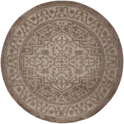 Nourison Home Nourison Tulum TLM05 4' x 6' Brown Outdoor Rug - 8' Round