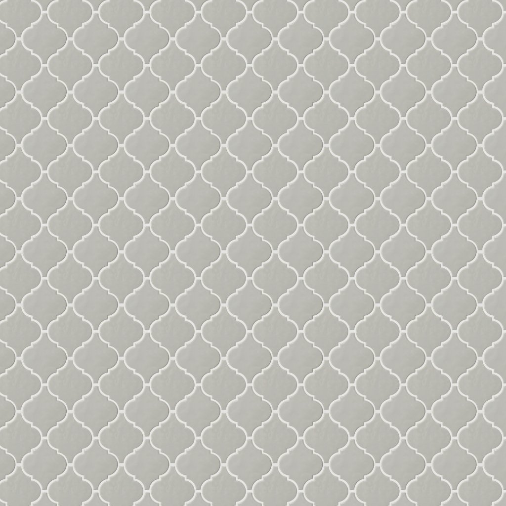 American Olean Playscapes - Silverside, Arabesque, 6, Undulated, Glossy (PS73) - Silverside