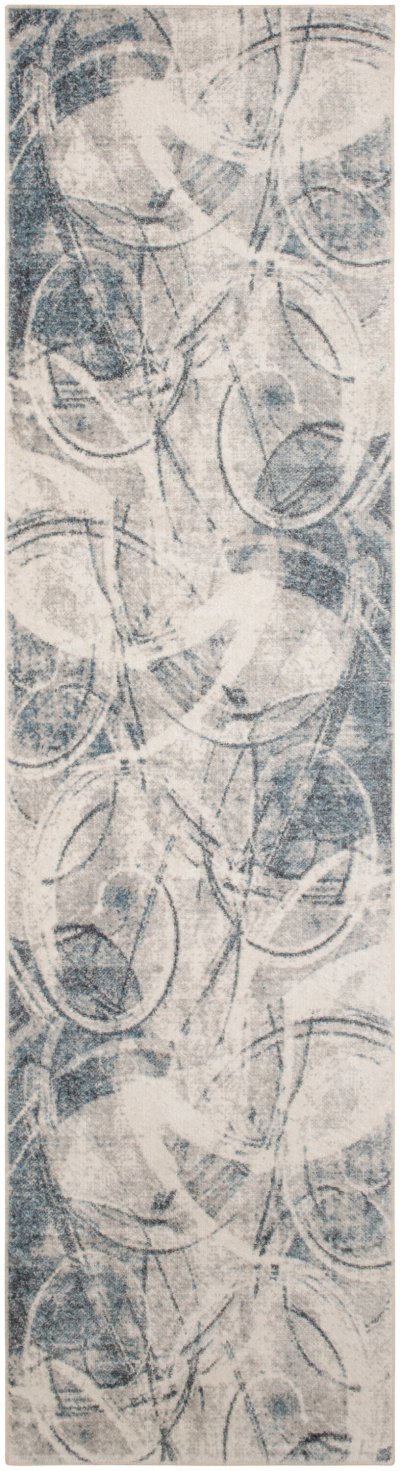 Nourison Home Nourison Astra Machine Washable ASW14 2' x 6' Silver Blue Modern Indoor Rug - 2' x 6'