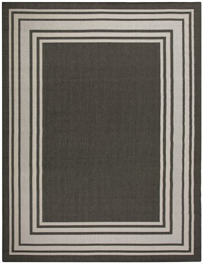 Nourison Home Nourison Horizon Indoor/Outdoor HOZ03 5' x 7' Black Modern Rug - 9' x 12'