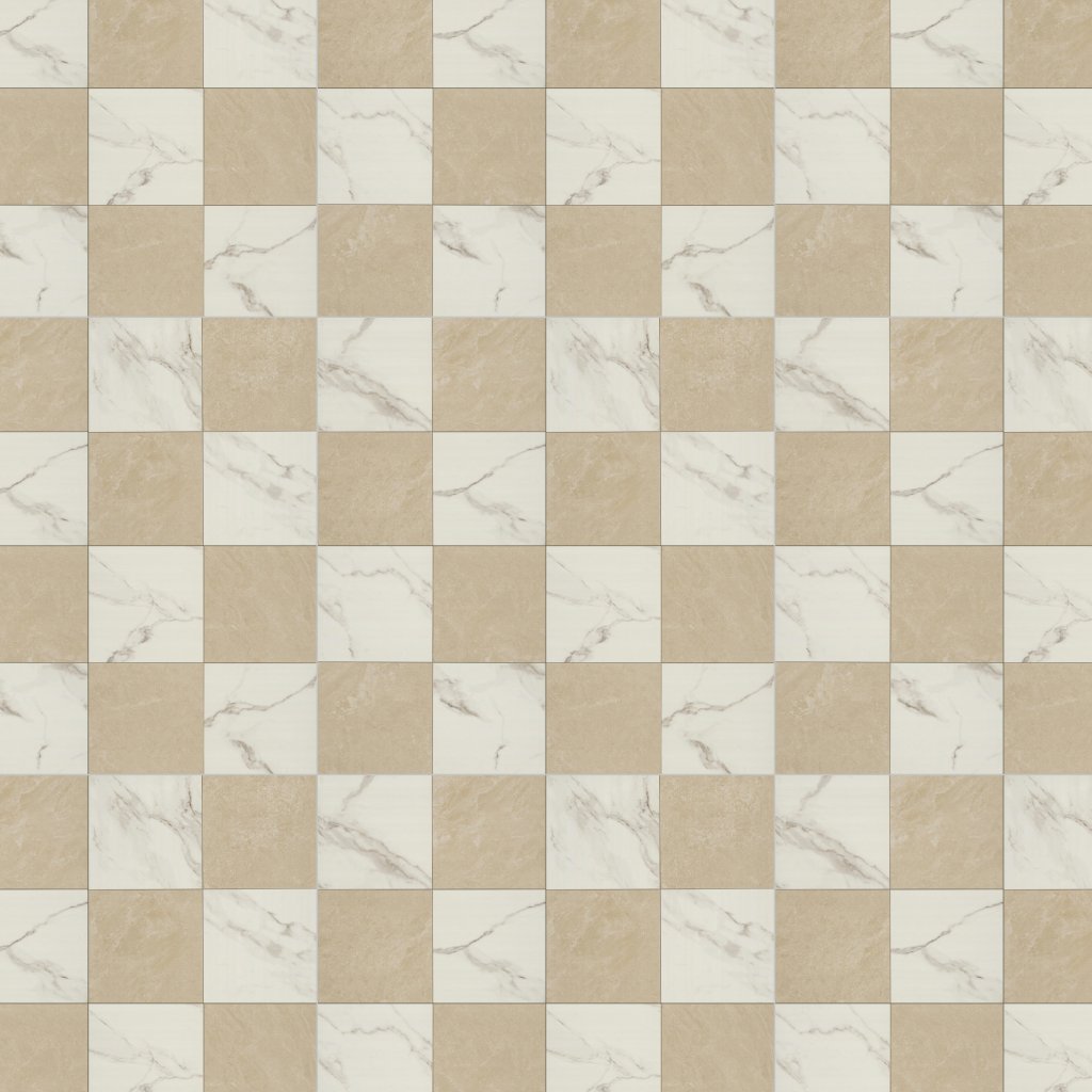 MSI Casa Duet Calacatta Checkered - Crema