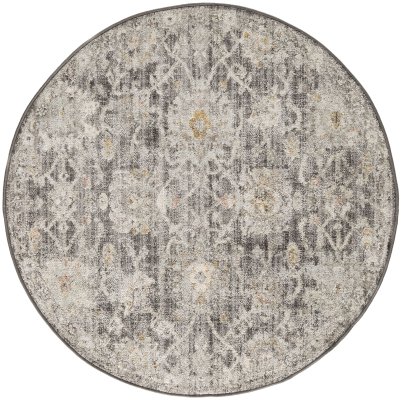 Nourison Home Nourison Oushak Home OUS01 2' x 6' Charcoal Vintage Indoor Rug - 4' Round