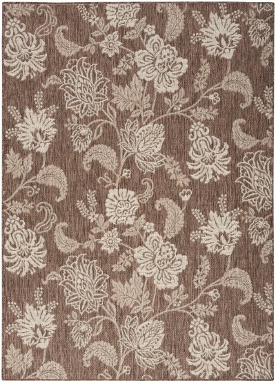 Nourison Home Nourison Garden Oasis GOA03 9' x 12' Mocha Tropical Rug - 6' x 9'