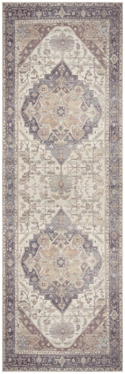 Nourison Home Nourison Vintage Washables VWS13 7'10" x 9'10" Ivory Purple Vintage Indoor Rug - 2' x 6'