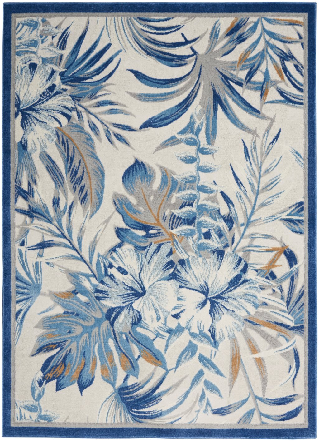 Nourison Home Nourison Seaside SDS02 5'3" x 7'3" Ivory Blue Tropical Indoor Rug