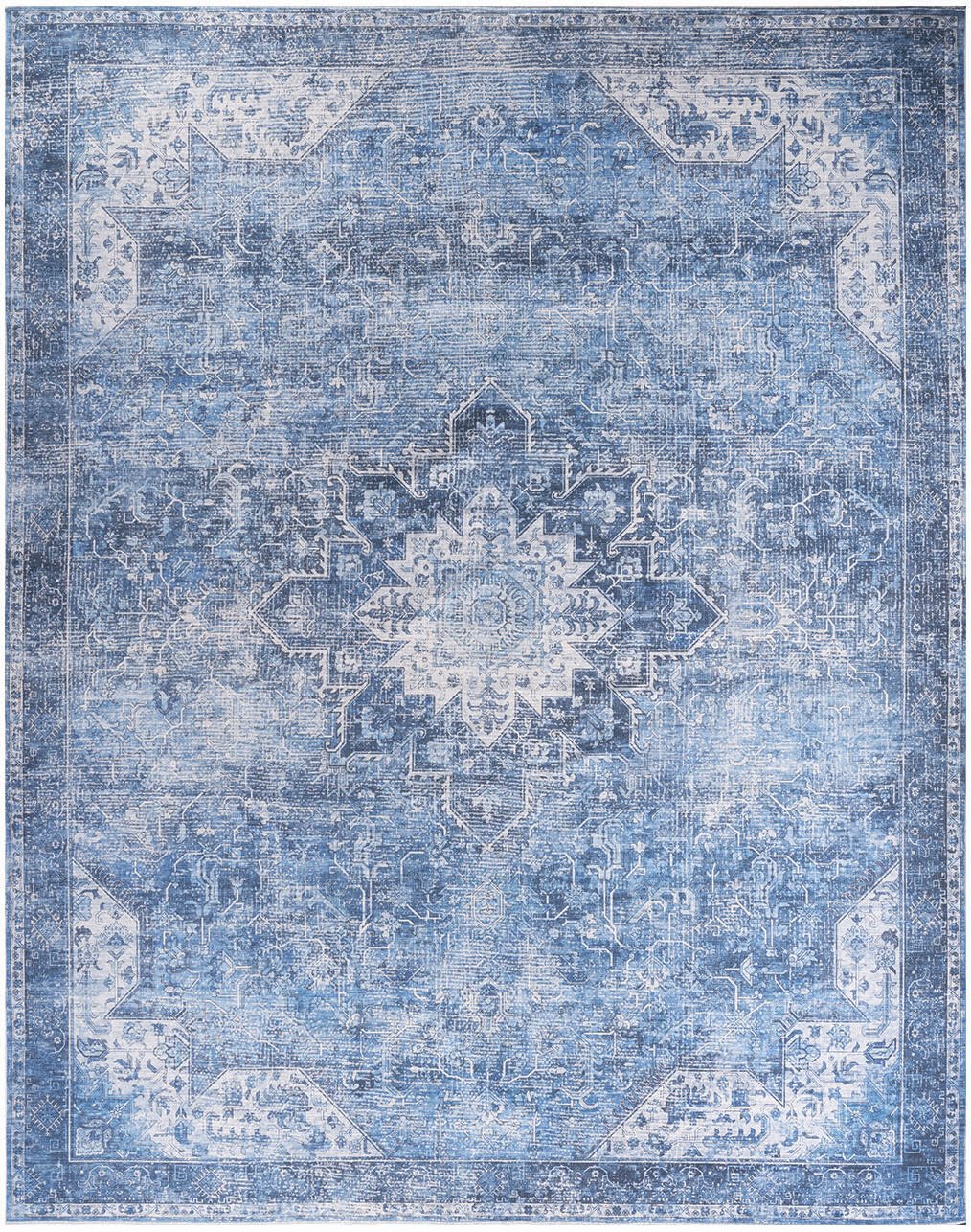 Nourison Home Nourison Nourison Washables NWB15 9'2" x 12' Blue Vintage Indoor Rug