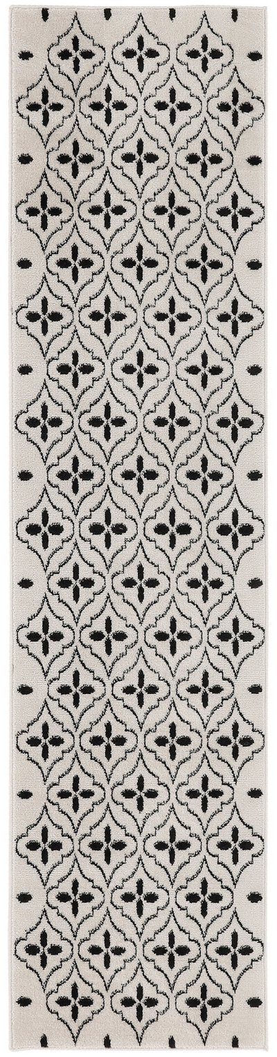 Nourison Home Nourison Sandy SDY04 6' x 9' Ivory Black Modern Rug - 2'2" x 7'6"