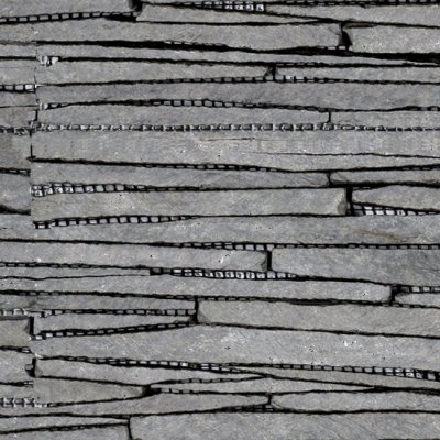 Qualis Ceramica Riviera Tileworks Chelsea Grey Sliced Slate Interlocking Mosaic - 6" x 12"