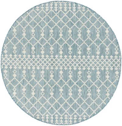 Nourison Home Nourison Positano POS02 2'2" x 10' Aqua Modern Rug - 6' Round