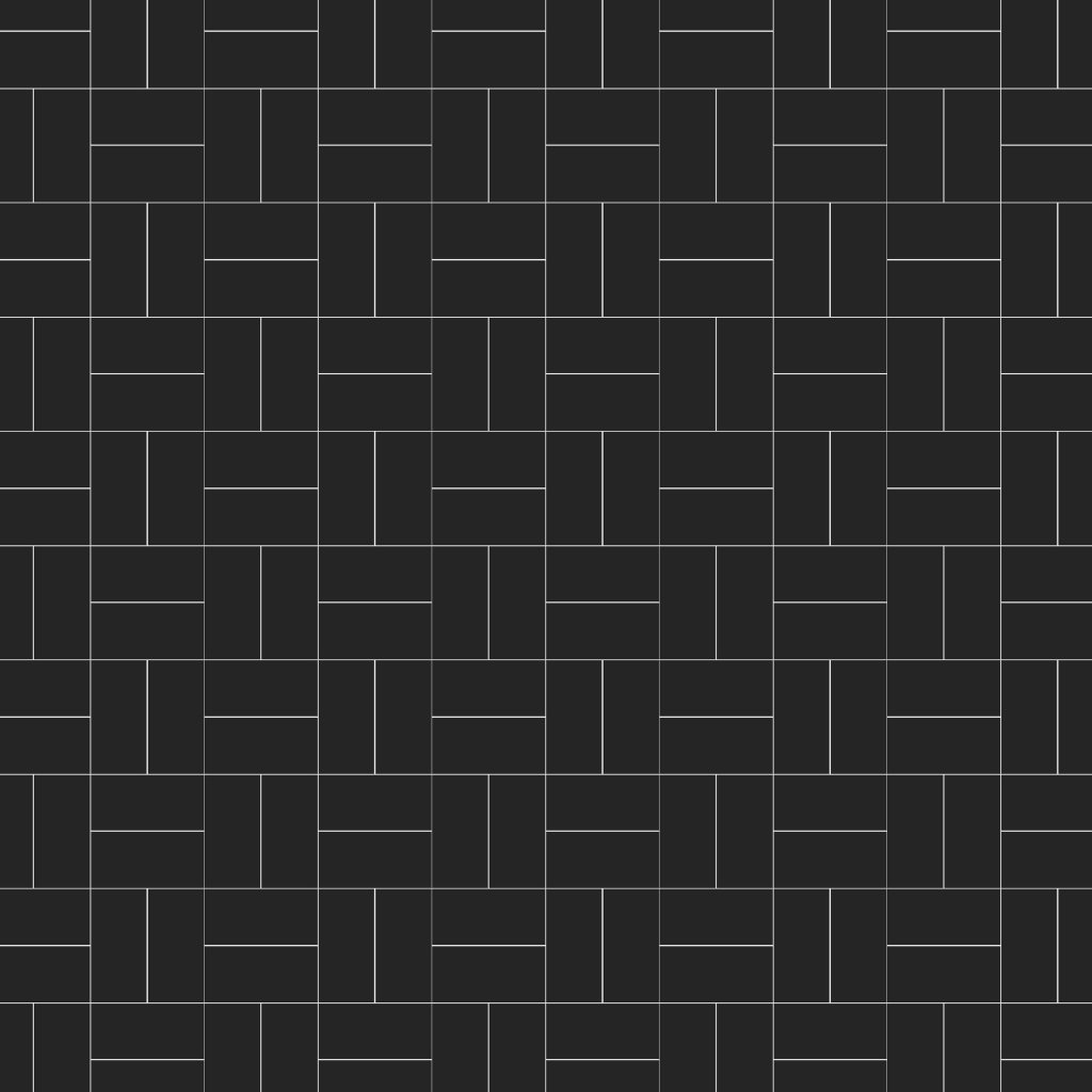 Marble Systems Black Matte Crosshatch Ceramic Mosaic 12x12 - Black