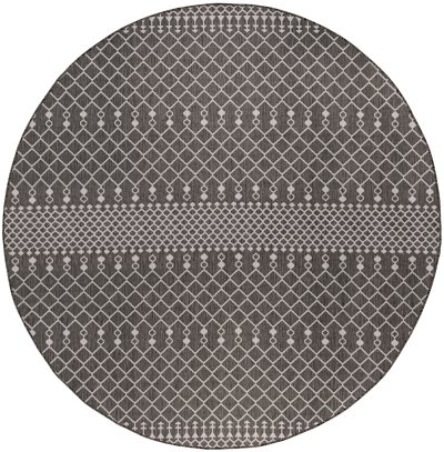 Nourison Home Nourison Positano POS02 12' x 15' Black Modern Rug - 10' Round