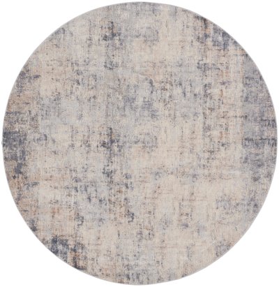 Nourison Home Nourison Rustic Textures RUS01 5'3" x Round Grey Beige Modern Indoor Rug - 7’10” Round