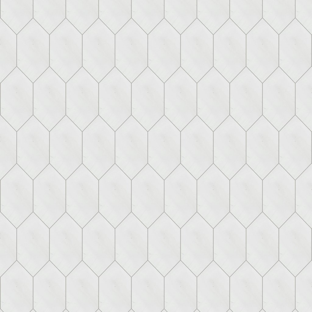 Marble Systems Aspen White Polished Large Picket Waterjet Marble Tile 6x12 - Aspen White