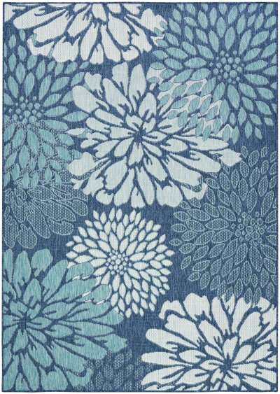 Nourison Home Nourison Garden Oasis GOA06 3' x 5' Navy Tropical Rug - 5' x 7'