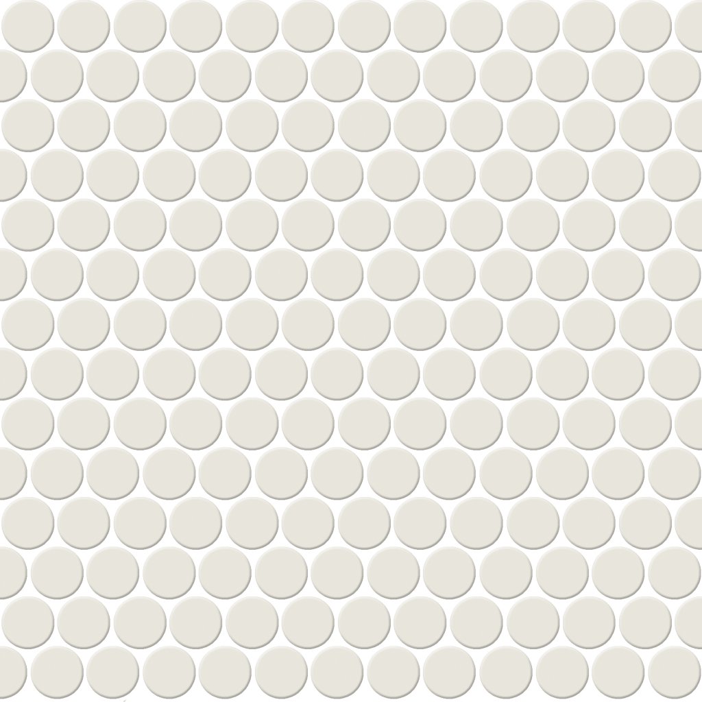Daltile Keystones Arctic White, Penny Rounds, Matte - Arctic White