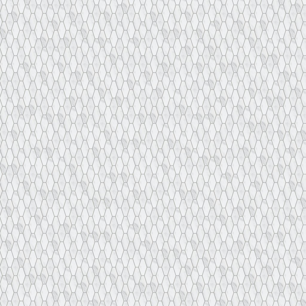 Marble Systems Calacatta Bella Honed Elongated Hexagon Marble Mosaic 10x12 1/4 - Calacatta Bella