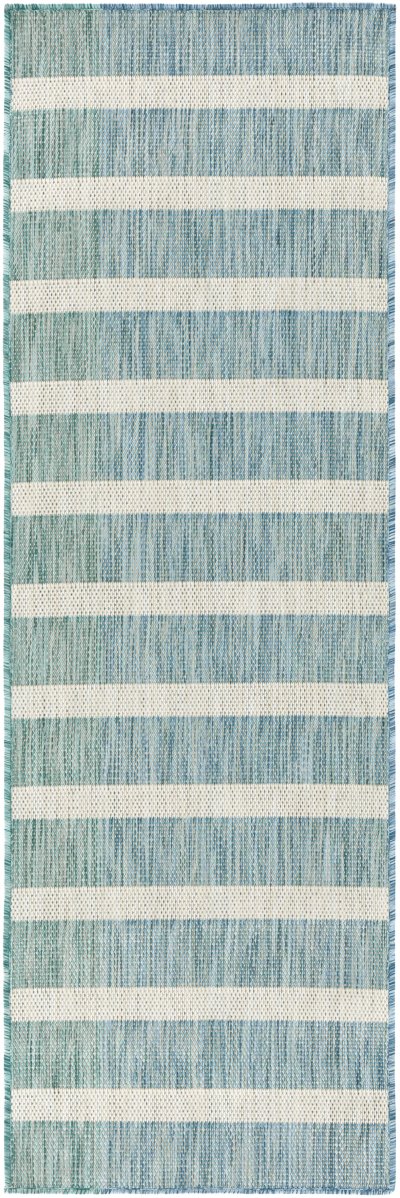 Nourison Home Nourison Positano POS03 12' x 15' Aqua Ivory Modern Rug - 2' x 6'
