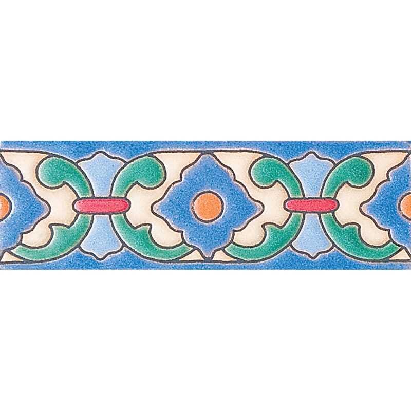 Marble Systems 486 Glazed Royal Flower Ceramic Border Tiles 2x6 - 486