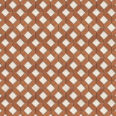 Marble Systems Diana Royal, Rustic Terracotta Honed Louna Marble Mosaic 15x15 - Diana Royal - 15" x 15" x 3/8"