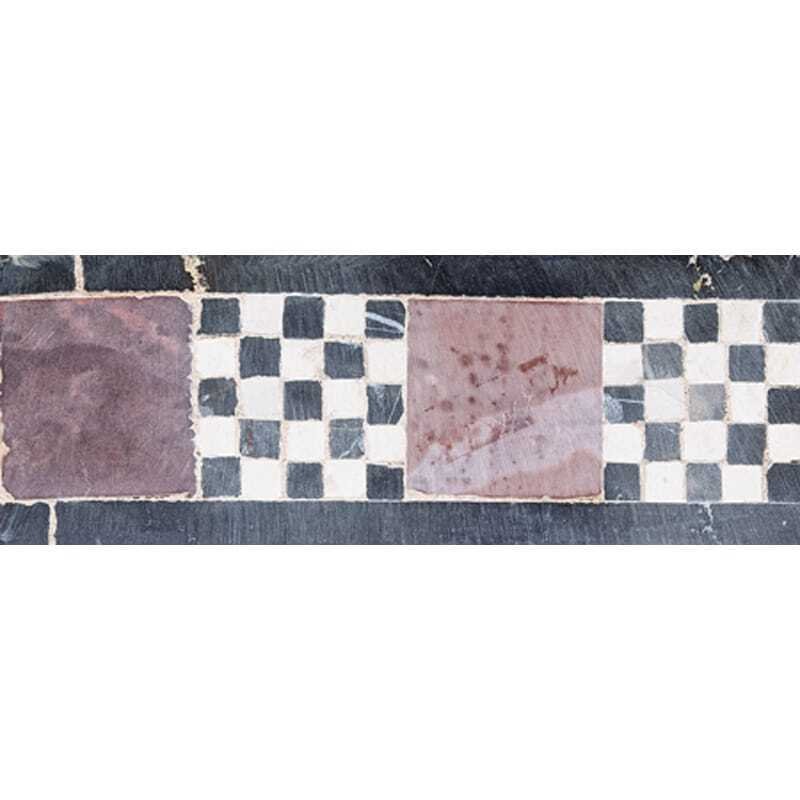 Marble Systems Check & Block Honed Limestone Border Tiles 3x8 - Check & Block