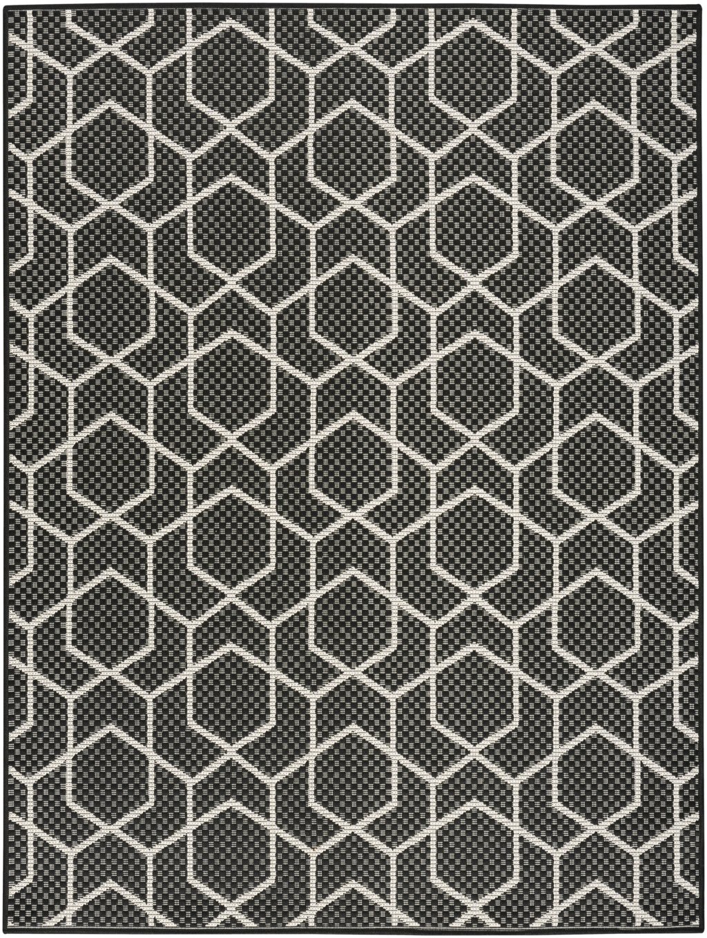 Nourison Home Nourison Horizon Indoor/Outdoor HOZ01 5' x 7' Black Modern Rug