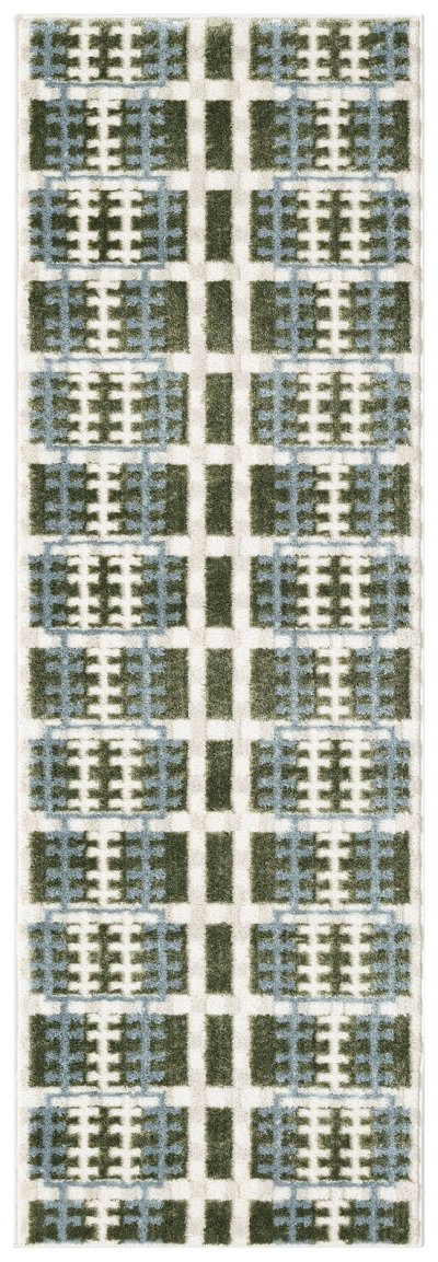 Nourison Home Nourison Nordic NRC08 2' x 6' Blue Green Modern Indoor Rug - 2' x 6'