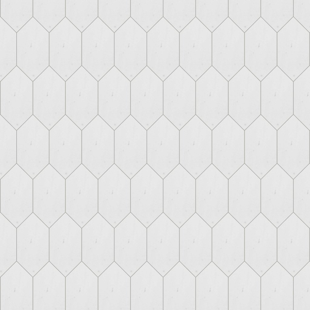 Marble Systems Aspen White Honed Large Picket Waterjet Marble Tile 6x12 - Aspen White