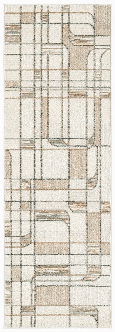 Nourison Home Nourison Nordic NRC17 2' x 6' Ivory Multicolor Mid-Century Modern Indoor Rug - 2' x 6'