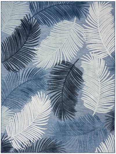 Nourison Home Nourison Suncoast SNC03 5'3" x 7'3" Denim Tropical Rug - 9' x 12'