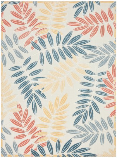 Nourison Home Nourison Aloha ALH18 3'6" x 5'6" Ivory Blue Modern Rug - 9' x 12'