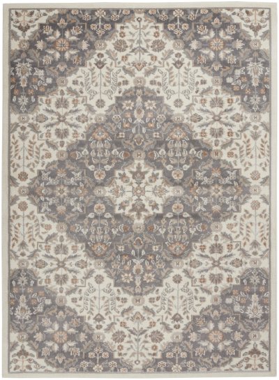 Nourison Home Nourison Elation ETN08 5'3" x 7'3" Ivory Grey Transitional Indoor Rug - 5'3" x 7'3"