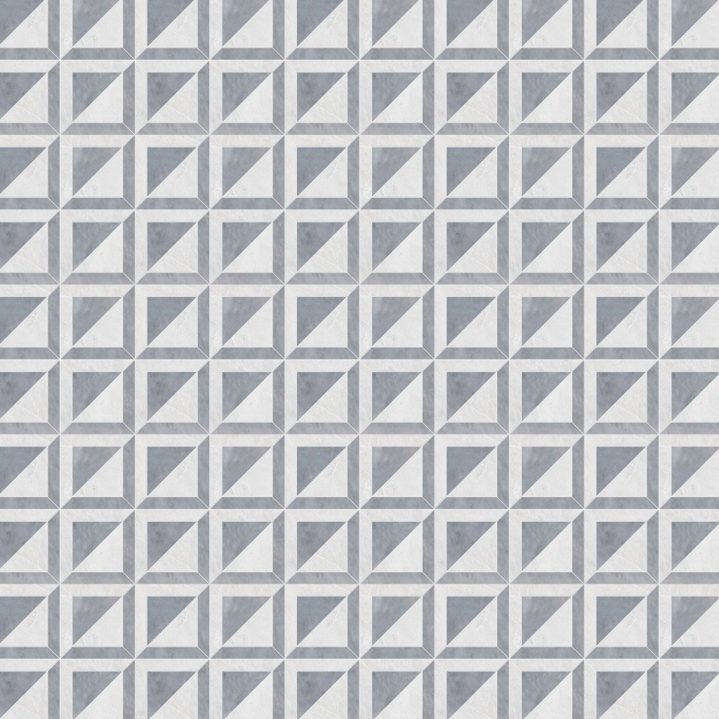 Marble Systems Iceberg, Allure Polished York Marble Mosaic 11 15/16x11 15/16 - Iceberg, Allure