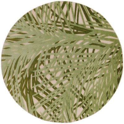 Nourison Home Nourison Aloha ALH41 2' x 6' Ivory Green Outdoor Rug - 7'10" Round