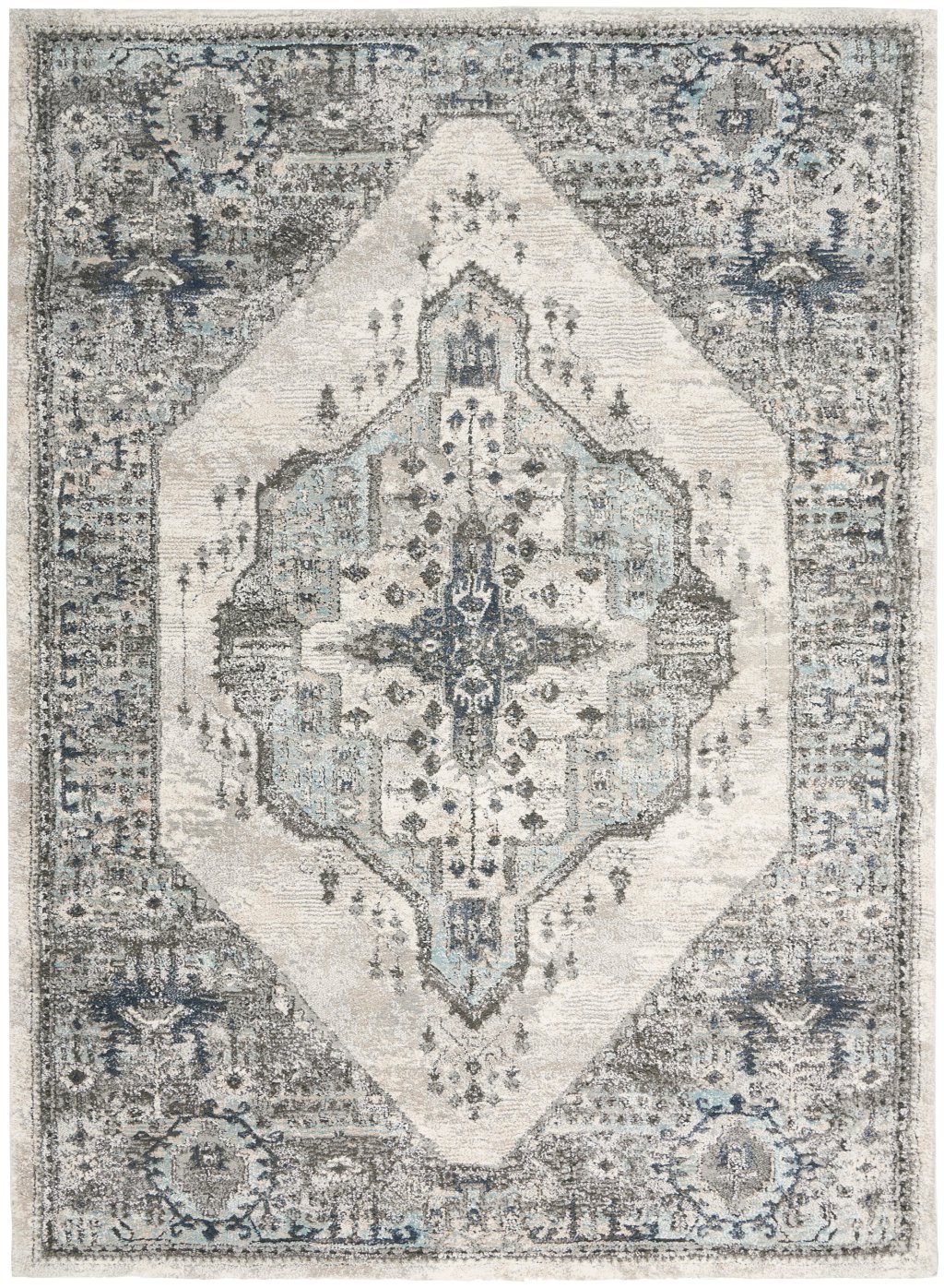 Nourison Home Nourison American Manor AMR02 3'11" x 5'11" Grey Farmhouse Indoor Rug