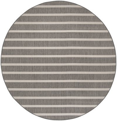 Nourison Home Nourison Positano POS03 8' x Square Charcoal Ivory Modern Rug - 10' Round
