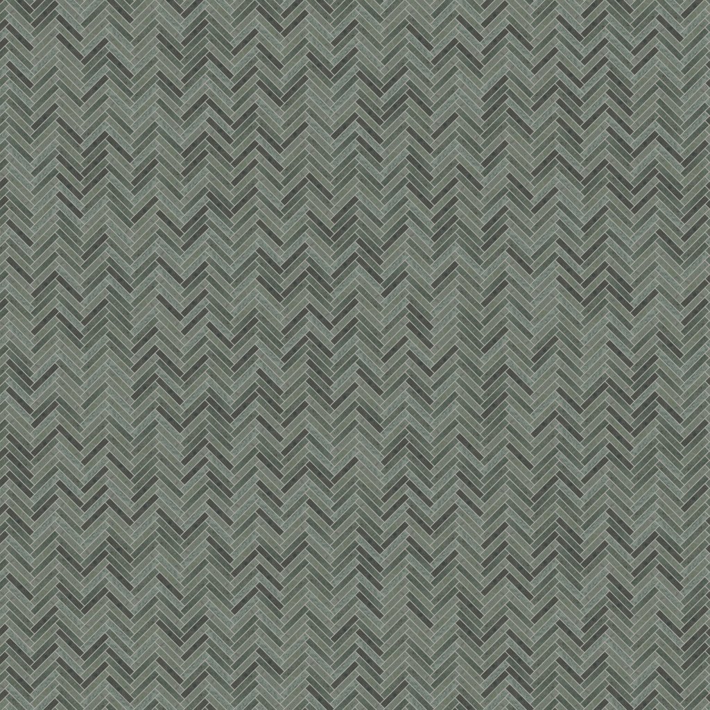 Marble Systems Verde Tia Honed Herringbone 5/8x3 Marble Mosaic 10 7/16x12 13/16 - Verde Tia