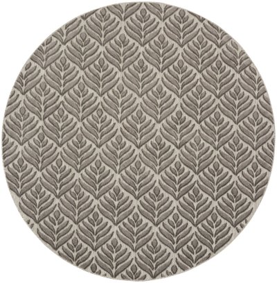 Nourison Home Nourison Aloha ALH35 2'8" x 4' Charcoal Tropical Rug - 7’10” Round