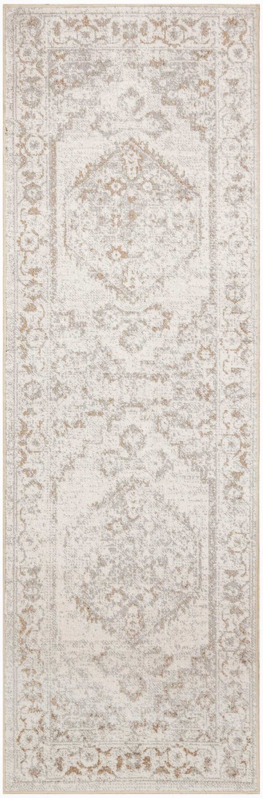 Nourison Home Nourison Astra Machine Washable ASW11 2'2" x 8' Grey Vintage Indoor Rug