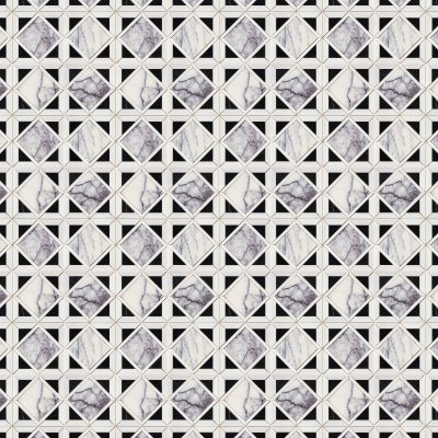Marble Systems Lilac Honed Kent Marble Mosaic 13 9/16x13 9/16 - Lilac - 13 9/16" x 13 9/16" x 3/8"