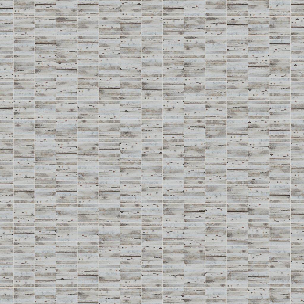 Qualis Ceramica Riviera Tileworks Chelsea 0.7"x4" Wood Rectangles Mix White Grey Ceramic Mosaic