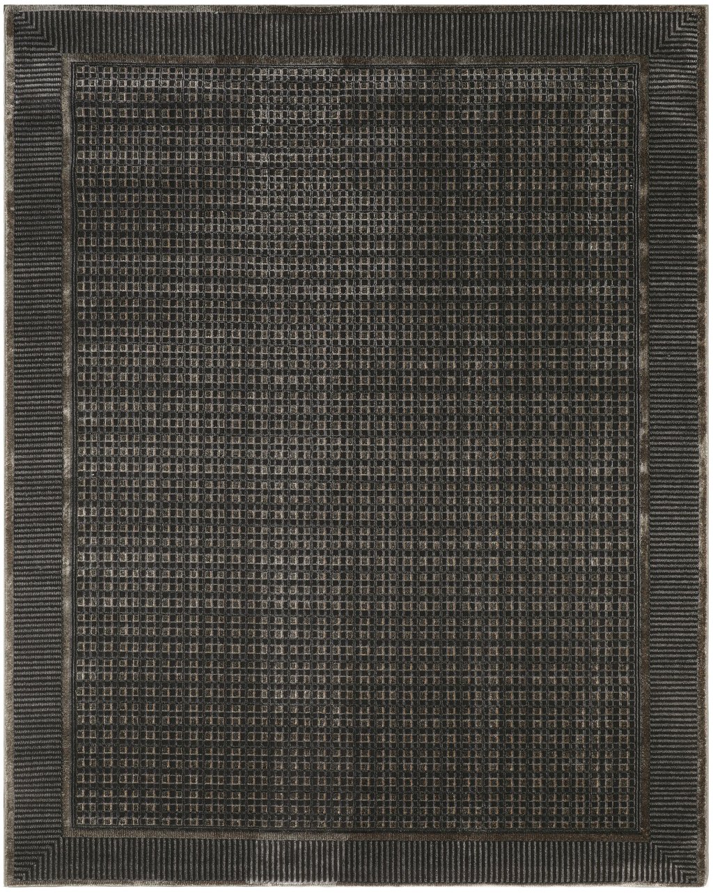 Nourison Home Nourison Nordic NRC03 9' x 12' Black Taupe Art Deco Indoor Rug
