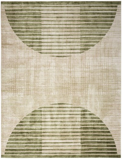 Nourison Home Nourison Astra Machine Washable ASW03 4' x 6' Ivory Olive Mid-Century Modern Indoor Rug - 7'10" x 10'