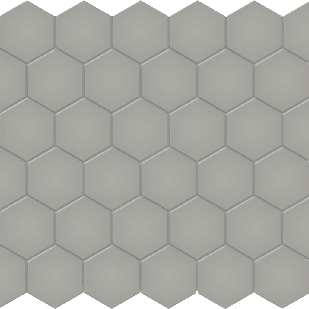 Qualis Ceramica Traditions Taupe 2" Hexagon Matt Mosaic - Taupe
