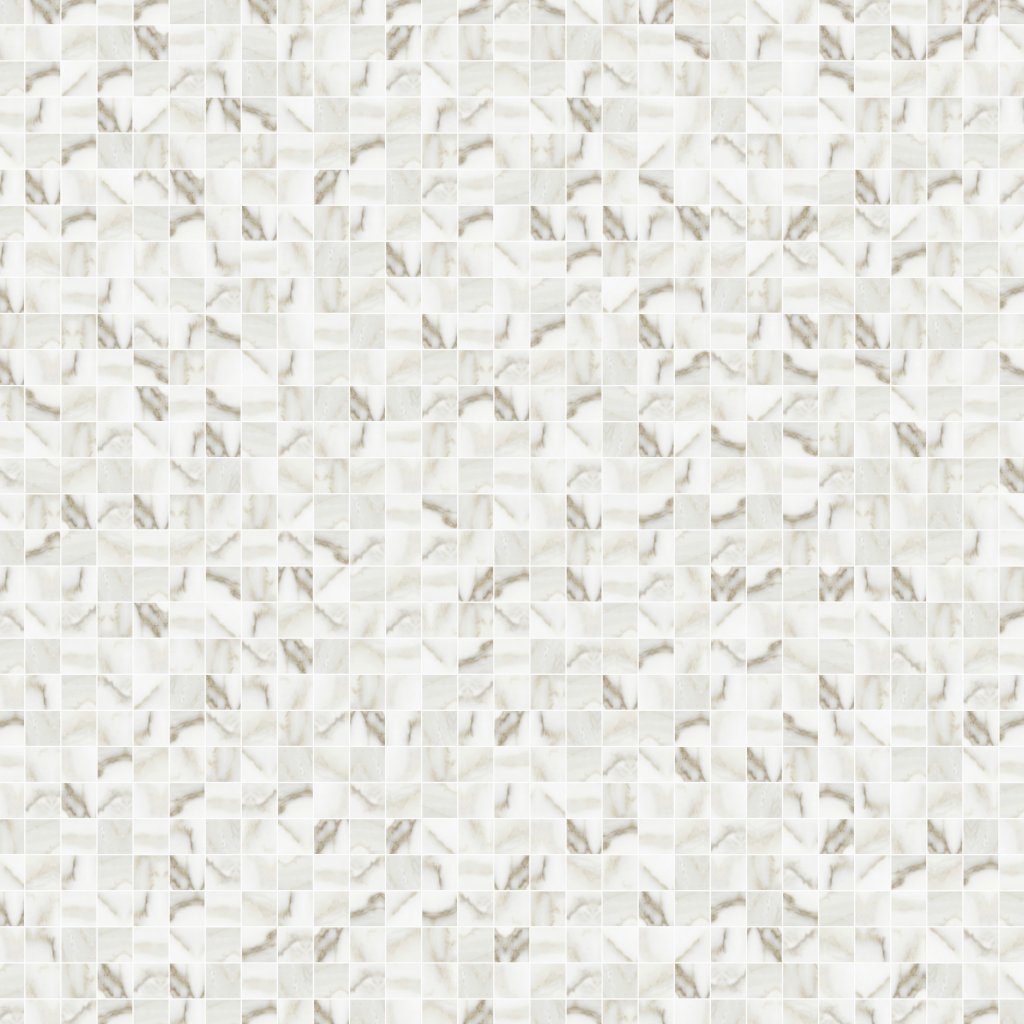 Qualis Ceramica Florence 2X2 Mosaic Calacatta Matt - Grey